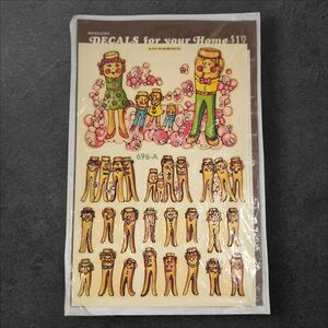 1979 MeyerCord Transfer Decal Sheet Clothes Pins Family 696-A NOS Vintage Kitsch
